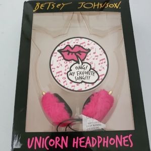 Betsey Johnson Unicorn Headphones Pink Steel